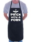 Prick With a Fork BBQ Cooking Funny Novelty Apron Black