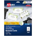 Avery Glossy Business Cards with Sure Feed Technology, 2" x 3.5", Glossy White, 160 Total, Clean Edge, Print-to-The-Edge, Inkjet Printable Cards (8801)