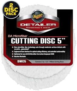 Meguiar's DA Microfiber Cutting Disc - Microfibre Buffing Pad with Microfibre Disc Technology - Microfiber Cutting Pad for Car Cutting, Buffing, Waxing and Polishing - 5.5in / 140mm - Twin Pack