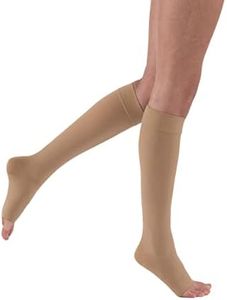 JOBST Relief Knee High Graduated Compression Socks 30-40mmHg - Comfortable Unisex Design - Open Toe, Beige, Medium