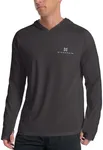 WINNERAIN Men's Sun Protection Hoodie UPF 50+ Fishing Long Sleeve Rash Guard Shirt SPF UV Protection T-Shirts Swimming Running Quick Dry Lightweight L Deep Gray