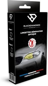 BlackDiamonds - Kit de Rénovation des Optiques et des Phares - Fabricant Français Notre Formule Exclusive Permet en 5 Minutes de Retrouver l’ECLAT du Neuf - 3 Lingettes