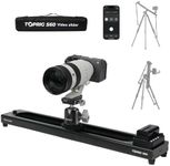 Accsoon Motorized Camera Slider, Adjustable 24inch/60cm Bluetooth Video Slider with Button/APP Control, Time-Lapse/Loop Mode, Speed Knob, 120° Panoramic Shooting, Compatible with DSLR, GoPro, Phone