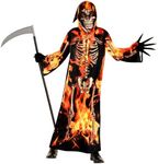 Morph Fire Grim Reaper Costume Boys Kids Grim Reaper Costume Boys Halloween Costumes For Boys Grim Reaper Costume Kids Toddler 7-9 Years