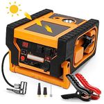 E-Ant 2000A Car Jump Starter with Air Compressor, 5W Solar Panel Portable Power Station, Tire Inflator 260PSI, Car Battery Charger with Inverter Dual 400W AC DC USB Ports, 12V Battery Pack Jump Box