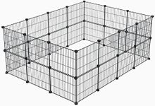 LURIVA Small Animal Playpen, Guinea Pig Cages, Pet Playpen, Rabbit Cage,Small Animal Cage, Puppy Kitten Dog Playpen, Indoor Outdoor Portable Metal Wire Yard Fence,15 X 12 Inch, 28 Panels, Black