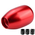 Shifter 3/8-Acouto Shift Knob 5 Speed Car 5 Speed Manual Gear Shift Knob Shifter Lever Stick Metal with 3 Adapters 8mm 10mm 12mm(Red)