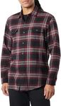 Amazon Essentials Men's Regular-Fit Long-Sleeve Two-Pocket Flannel Shirt, Black Burgundy Plaid, M