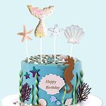 AMFIN® Mermaid Cake topper/Cake topper Decoration/Mermaid theme cake topper/Cake Decoration Mermaid - Pack of 4