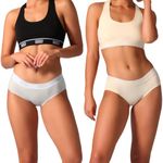 Bambody Absorbent Hipster: Sporty Period Panties | Protective Active Wear Underwear - 2 Pack: Nude-Gray - Small