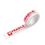 IndiPac BOPP Cello Tape Self Adhesive with Fragile Handle Care - 2 Inch 65 Meter Length Industrial Packaging & Shipping Tape for E-Commerce Box Secure Packing Pack of pcs (72)