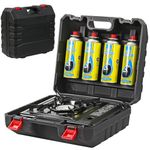 Taylor & Brown Portable Camping Stove Kit with 4 Butane Gas Refills & Heavy Duty ABS Travel Carry Case with Dedicated Refill Slots – Durable Outdoor Gas Stove Storage Box for Camping & Hiking, Black