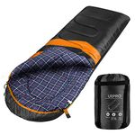 URPRO Sleeping Bag, 1.6kg Flannel Envelope Sleeping Bag Unfolded Size is : 220 X 75 cm with 3 Season Sleeping Bag Cover Winter, Spring, Autumn, for Traveling, Camping, Hiking, Outdoor Activities