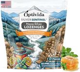 OPTIVIDA Nano Colloidal Silver Lozenges 60 PPM - Organic Cough Drops for Adults & Kids - Natural Honey Sore Throat Lozenges for Immune Support - Soothing Lemon Lozenges, Non GMO, Gluten Free - 27ct