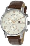 Tommy Hilfiger Quartz Multifunction Silver Dial Leather Strap Watch for Men-NETH1791400