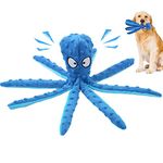 SHOKAN Squeaky Dog Toys, Dog Toys for Boredom for Puppy Small Medium Dogs, No Stuffing Octopus Dog Toy with Crinkle Paper, Plush Interactive Dog Toys for Teeth Clean, Durable Dog Chew Toys