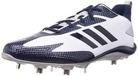 adidas Adizero Stabile Low Baseball Shoes Metal Cleats (Crystal White/Core Navy/Silver, UK Footwear Size System, Adult, Men, Numeric, Medium, 6)