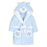 Metzuyan Baby Boys & Girls Teddy Bear Hooded Dressing Gown, Blue, 12 - 18 Months