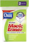 Chux Magic Eraser Kitchen Cleaning Pad with Absorbent Wiping Layer, Cleans with Water Alone, 2 Count