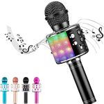 Hoiicco Wireless Karaoke Microphone for Kids, Bluetooth Karaoke Microphone Portable Handheld Singing Karaoke Mic Speaker, Voice Changer Toy Microphone, Great Present for Adults Kids Girls Boys