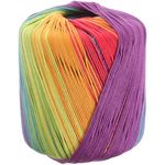 1 Roll Cotton Yarn Rainbow Knitting Yarn Weight Crochet Yarn for Hand Knitting DIY Sweater Blanket Costume (Rainbow)