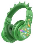 iClever BTH12 Kids Headphones Wireless with Colorful LED Lights, Kids Bluetooth5.2 Headphones, 74/85dBA Volume Limited & 85H Playtime, Over Ear Headphone & Mic for iPad/Tablet/Airplane/Travel, Green