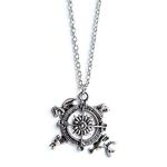 Via Mazzini Antique Silver Metal Famous Game of Thrones Compass Crest Unisex Pendant Necklace for Men and Women