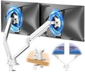 HEYMIX Dual Monitor Stand, Adjustable Computer Monitor Arm Gas Spring Swivel Dual Monitor Mount, Dual Arm Gas VESA Monitor Stand for 13“-32‘’ LED/LCD Gaming Monitors up to 9kg with 2-Grommet Mounting