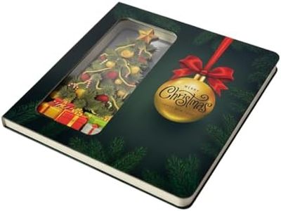 CNYTPE 3D Christmas Tree Notebook Journal – Pop-Up Carved Paper Holiday Diary, 6.6×6.6 inch 160 Pages Hardcover Christmas Notebook for Women & Men, Gift Idea