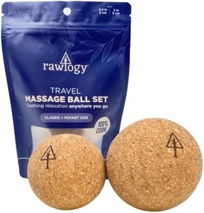 RAWLOGY Cork Massage Ball Set (Combo 2.5"+1.9") for Muscle Pain & Tension Relief || Light, Compact, Convenient, Eco-Friendly