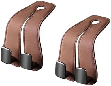 【2pcs/4hook】headrest hooks for car,purse hook for car,purse holder for car,car seat hooks,car seat hooks for headrest,car hooks for purses and bags cute,Car Hooks for Headrest(Brown- 2 Packs)