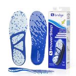 PowerStep Bridge Shoe Inserts - Adaptable Arch Support Insoles with Energizing Memory Foam - Prevent Foot Pain with High Arch Support - All-in-One Casual or Work Boot Insoles, Blue/White, Men's 4-5.5