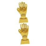 Kisangel 2pcs Football Glove Trophy Kids Golden Trophy Golden Trophies Decorative Trophy Cup Golden Cup Trophies Mini Championship Trophy School Glove Trophy Award Abs Desktop Sports Cup