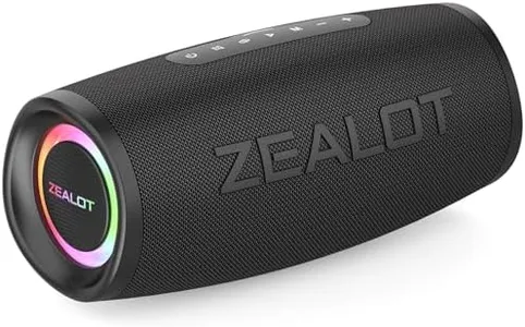 ZEALOT IPX7 Waterproof Bluetooth Speaker 50W: 20H Playtime, BassUp Tech, Wireless Stereo Sound for Poolside, Camping Movie Night, RV Trips - Perfect for Outdoor Enthusiasts, Birthday Gifts