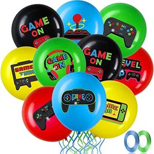 45 Pieces Video Game Latex Balloons, 12 Inch Gaming Gamer Birthday Party Decorations for Kids' Party Boys Video Game Party Game Night Party Game on Party Level Up Party Supplies