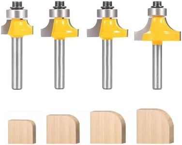 Serplex® 4Pcs Roundover Router Bits Set for Woodworking, 6mm Shank, Multiple Radius Options (1/8", 1/4", 3/16", 5/16"), Durable Tungsten Steel for Smooth, Clean Cuts On Hardwood, Softwood, Plywood