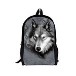 chaqlin Animal Wolf School Backpack for Kids Boys Girls School Bag Laptop Computer Bagpack Student Bookbags Satchel