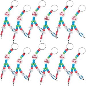 Fun Express #1 Dad Tool Beaded Keychain Making Kit - Makes 12 DIY Keychains with Beads & Supplies | Father's Day Craft Gifts for Kids | Classroom Crafts Bulk Project for Boys & Girls