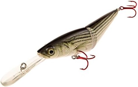 Real Fish 5.5" Jack The Ripper Suspending Jerkbait Bass Fishing Lure Bait Life-Like Diving Deep Trout Shad (Striped Bass)