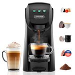 Warriors1 5 in 1 Pod Coffee Machines for Nespresso Original, Dolce Gusto, Lavazza A Modo Mio, Espresso Point Capsule and Ground Coffee, 20Bar, 0.8L, Automatic Small Coffee Machine for Home and Office