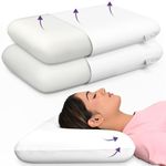 MY ARMOR Memory Foam Pillows Set of 2, Orthopedic Pillows for Neck Pain Relief, Combo of King & Queen Size Pillows Without Cover, White