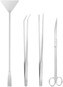 Ohtomber Aquascape Tools Aquarium Kit - 4PCS Terrarium Supplies Include Long Tweezers for Terrarium, Feeding Tongs, Aquarium Scissors, Aquarium Algae Scraper for Fish Tank Cleaning Plant Trimming