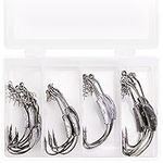 ANCLLO 25pcs/Box Weighted Fishing Hook with Spring Lock, Soft Plastic Worm Swimbait Hook for Freshwater Saltwater Redfish, Snook