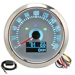 Aramox GPS Speedometer,9-32V DC LED Screen GPS Odometer Speed Gauge with Turn Light 0‑200KM/H Adjustable 7 Color Backlight for Car RV Ship(White)