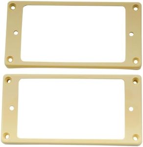 Musiclily Pro Plastic Curved Bottom Humbucker Mounting Pickup Rings Set for China Made Epiphone Guitar, Cream (Set of 2)