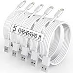 5 Pack(6FT)Original[Apple MFi Certified] iPhone Charger,Lightning Cable Fast Charging Cord iPhone Charging Cable Compatible iPhone 14 Pro Max13/12/11 Pro Max/Mini/XS MAX/XR/XS/X/8/7/Plus iPad AirPods