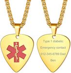 Supcare Medic Alert Necklace Engrav
