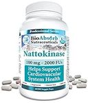 Nattokinase Supplement. Non-GMO Natto Extract Enzyme. 100 mg, 2000 FUs. 60 Veggie Caps (60-day supply)