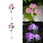 hardoll Solar Decorative Light Hydrangea Flower Shaped RGB Color LED lamp for Waterproof Outdoor Home Garden Yard(Lavender Color-Pack of 2)