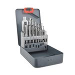 Gunpla 15pcs Threading Taps Set Metric M3-M12 Alloy Steel Hand Thread Repair Tools with Tap Wrench, HSS Twist Drill Bits Heavy Duty Jobber Drills Kit 2.5-10.2mm in Metal Storage Case for Tile Wood